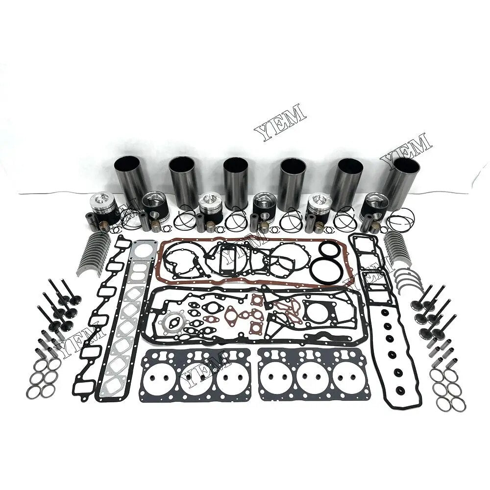 For Doosan excavator engine DE12T Engine Cylinder Liner Kit With Full Gasket Kit Engine Bearings Set Valves YEMPARTS