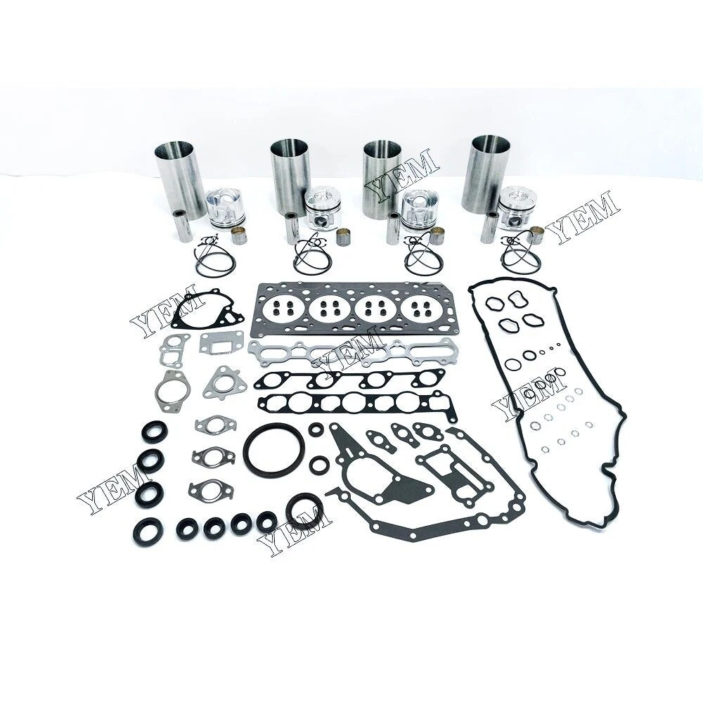 For Mitsubishi excavator engine 4D56 Rebuild Kit With Liner Piston Rings Full Gasket Kit YEMPARTS