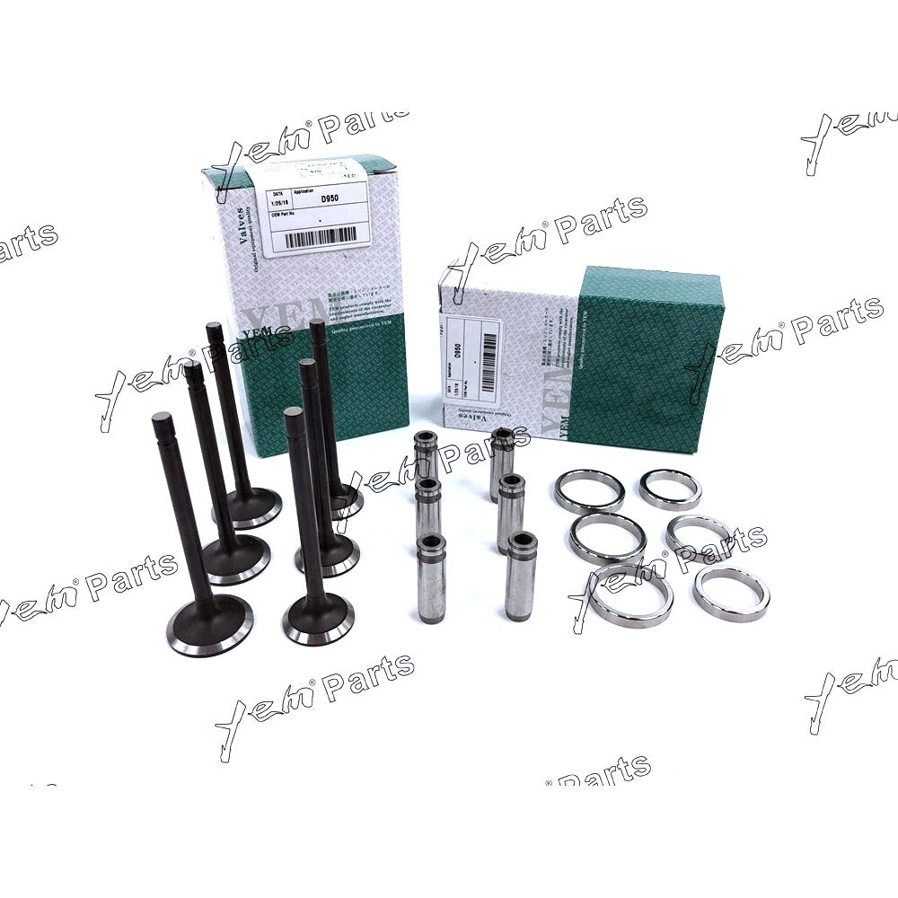 YEM Engine Parts 1 Set Valve Guide Seat Intake Valve & Exhaust Valve For Kubota D950 Engine For Kubota