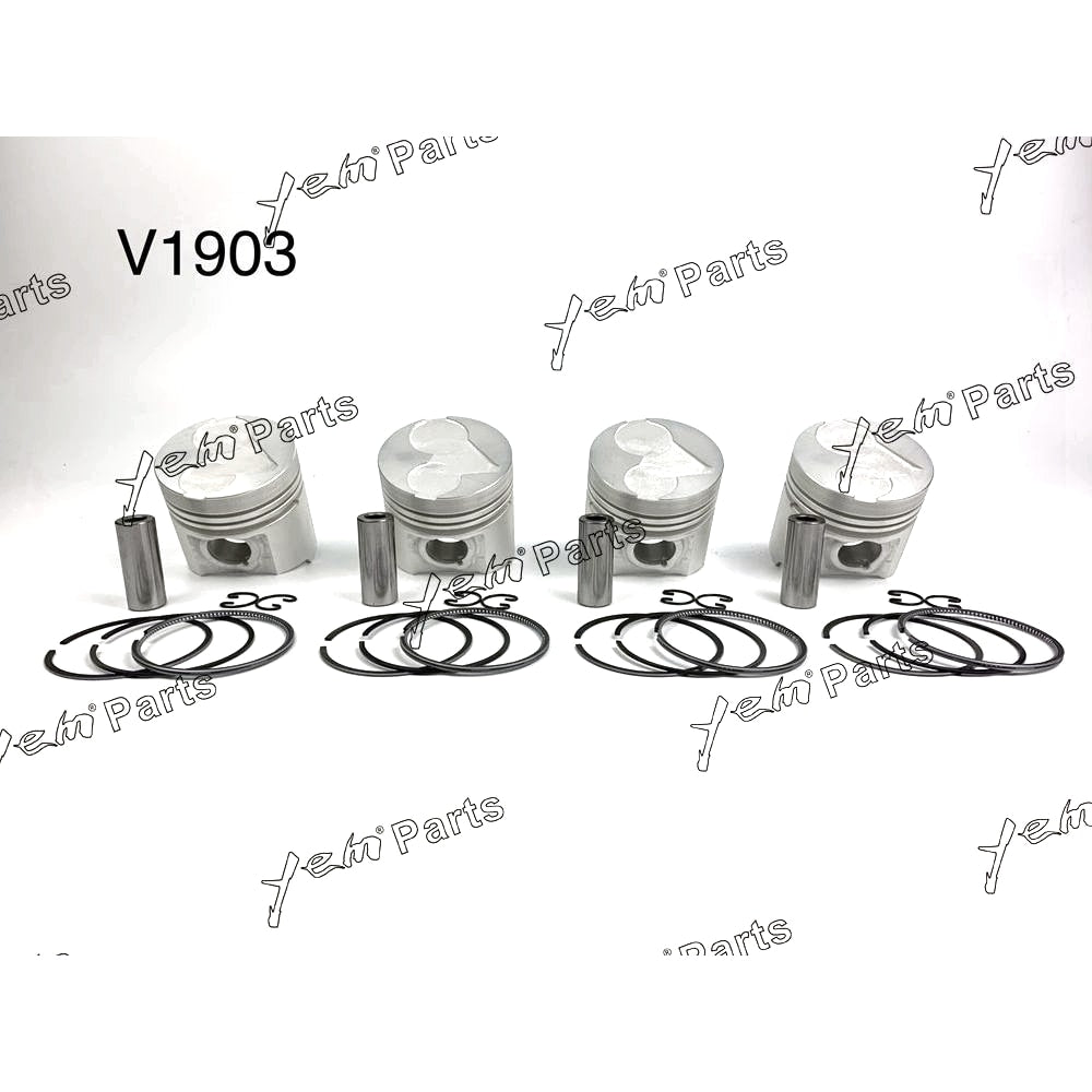 YEM Engine Parts Piston + Ring Kit Set STD 80mm For Kubota V1903 / D1403 Engine Parts For Kubota