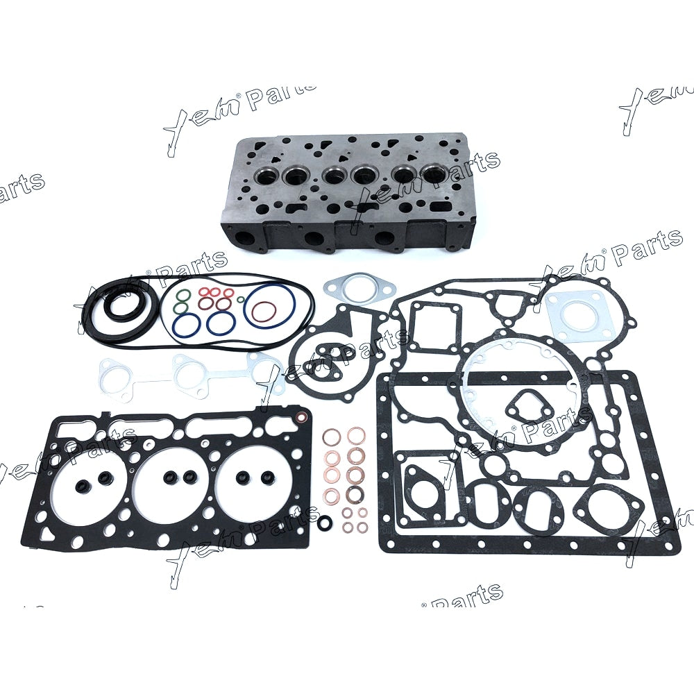 YEM Engine Parts D1005 Engine Complete Cylinder Head W Valves, Gasket Set Kit For Kubota For Kubota