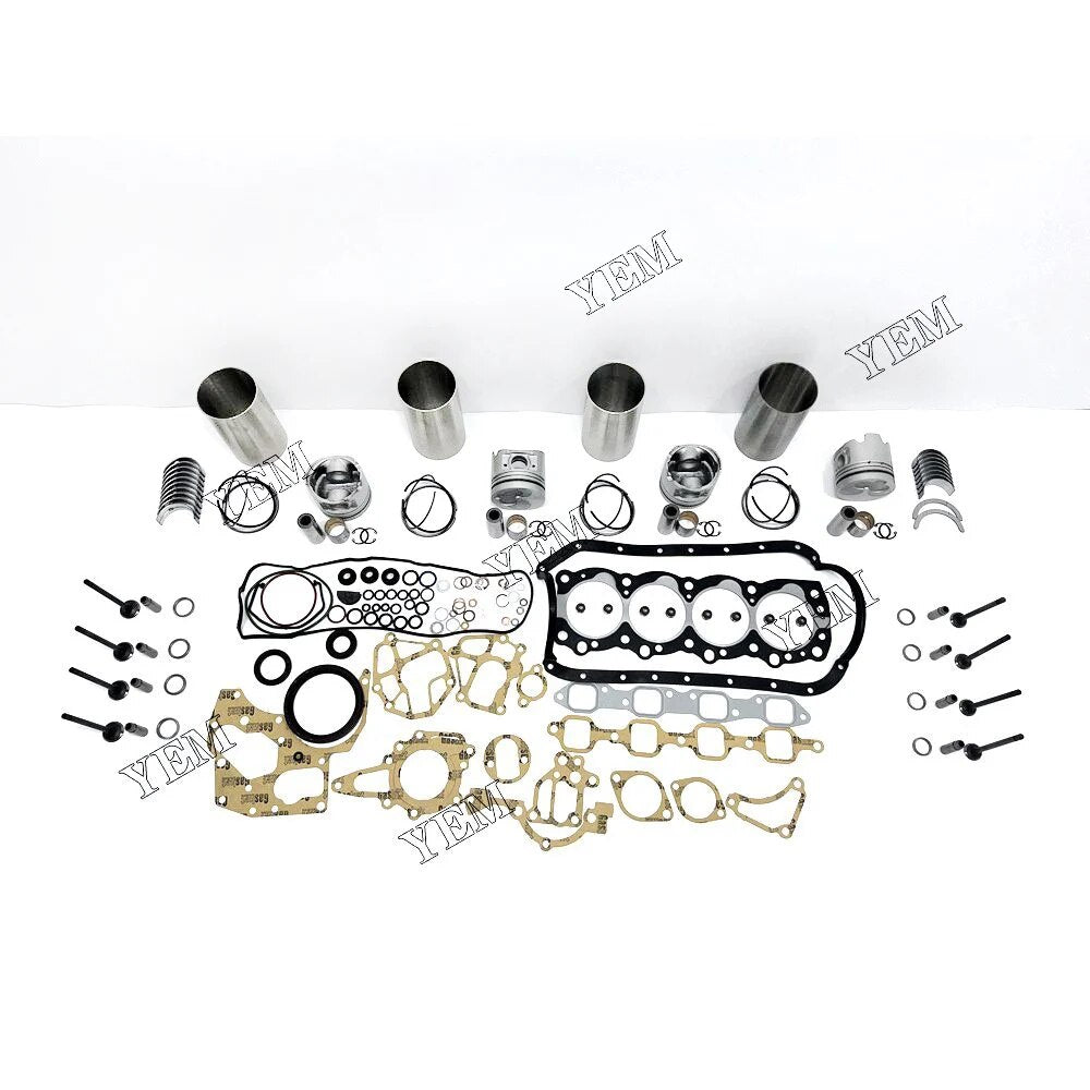 For Isuzu excavator engine 4FG1 Engine Cylinder Liner Kit With Full Gasket Kit Engine Bearings Set Valves YEMPARTS
