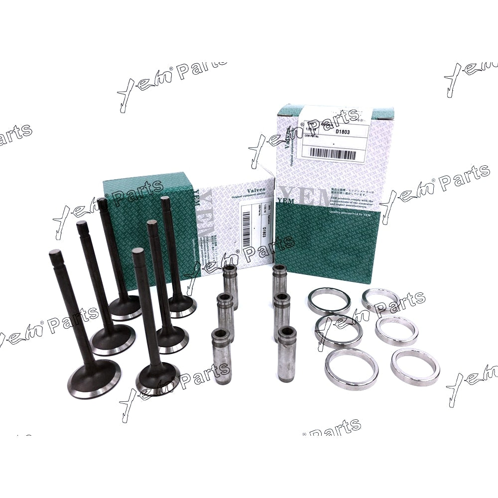 YEM Engine Parts 1 Set Valve Guide Seat Intake Valve & Exhaust Valve For Isuzu 3LD1 Engine For Isuzu