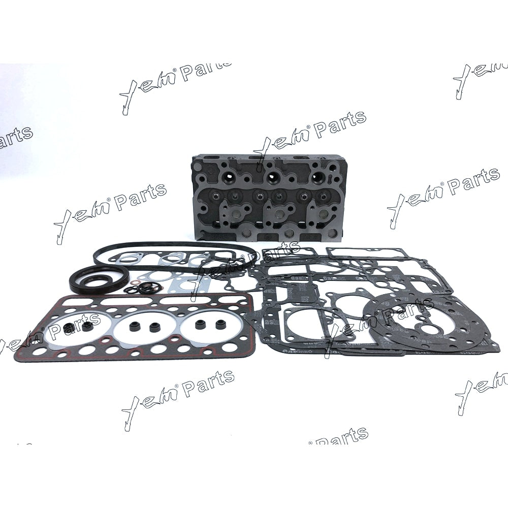 YEM Engine Parts Complete Cylinder Head W Valves, Gasket Kit Set For Kubota D1402 Engine For Kubota