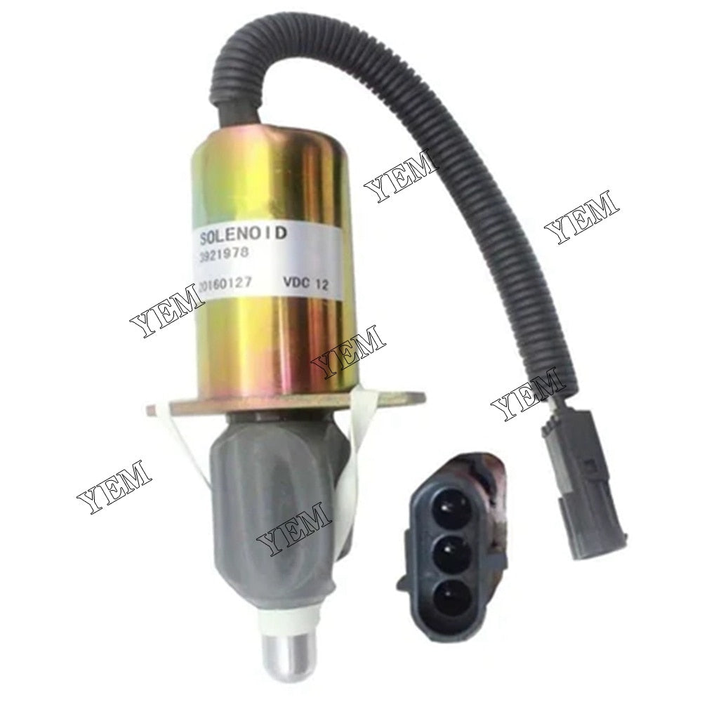 YEM Engine Parts Fuel Solenoid Shutoff For Cummins 6CTA 12V J3921978 OR Case J921978 12V For Case