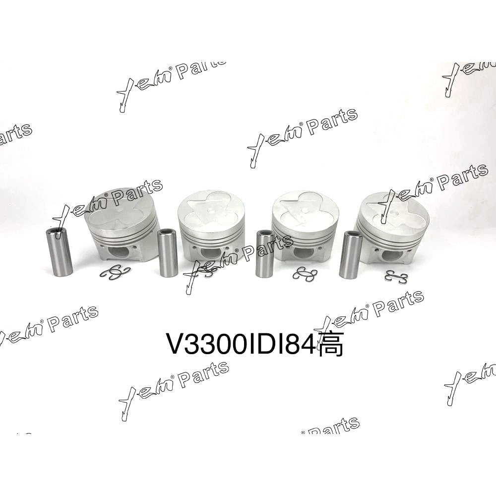 YEM Engine Parts Piston Set STD 98mm For Kubota V3300-DI Engine Parts For Kubota
