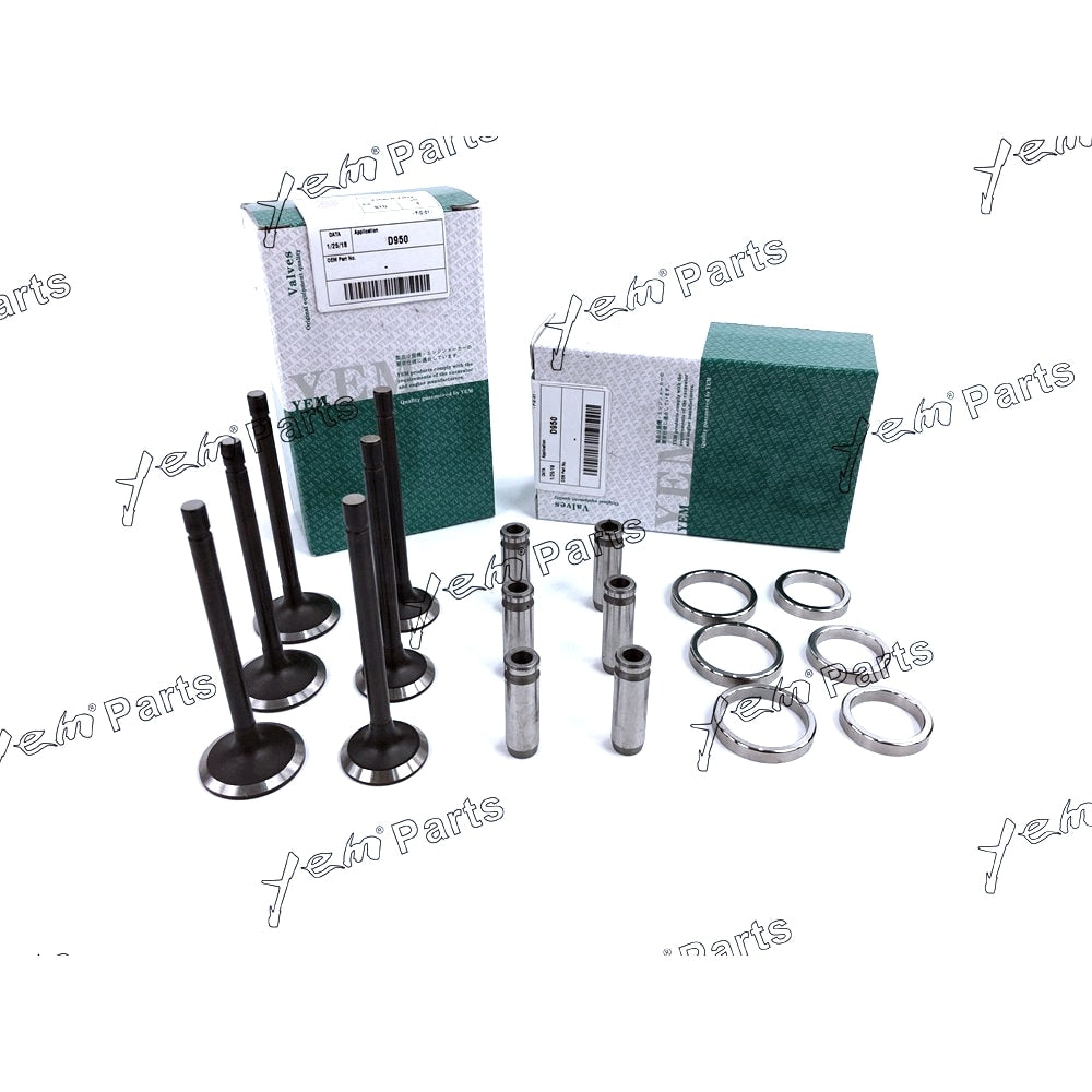 YEM Engine Parts 1 Set Valve Guide Seat Intake Valve & Exhaust Valve For Kubota D950 Engine For Kubota
