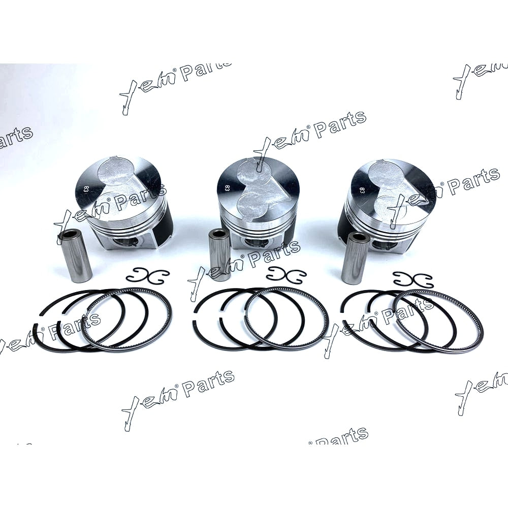 YEM Engine Parts 1 Set STD Piston Set (Clip & Pin) With Rings For Kubota D1463 Diesel Engine For Kubota