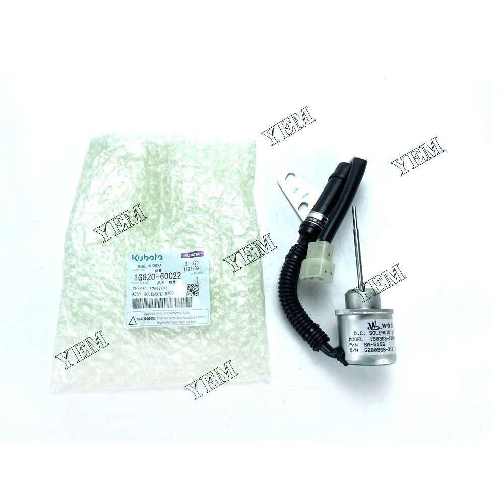 YEM D782 Shutdown Solenoid 1G820-60022 Kubota excavator diesel engine XCMG XE15U excavator YEMPARTS
