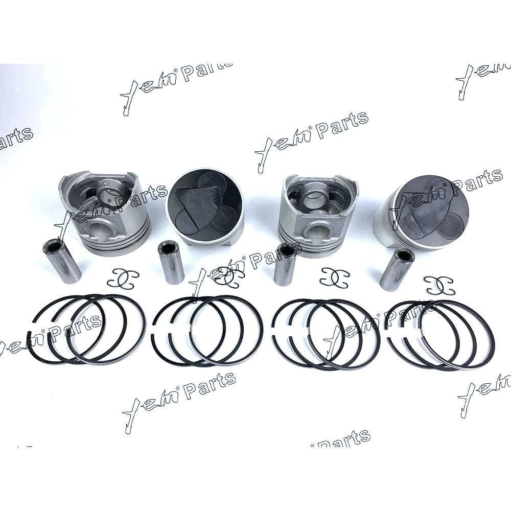 YEM Engine Parts Piston + Ring Kit Set STD 98mm For Kubota V3300 (1C011-21110) x4 PCS Engine Parts For Kubota