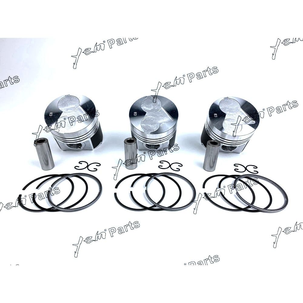 YEM Engine Parts 1 Set STD Piston Set (Clip & Pin) With Rings For Kubota D1463 Diesel Engine For Kubota