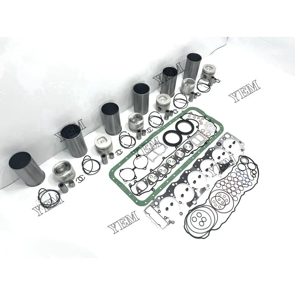 For Isuzu excavator engine 6HE1 Rebuild Kit With Liner Piston Rings Full Gasket Kit YEMPARTS