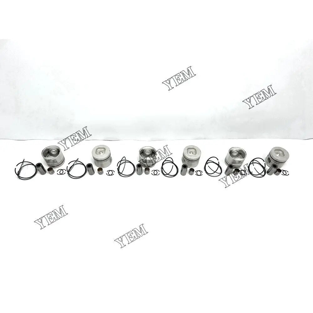 For Isuzu excavator engine 6HE1 Piston Kit With Piston Ring YEMPARTS