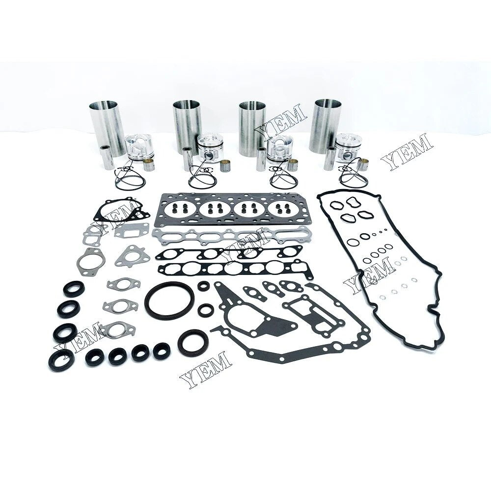 For Mitsubishi excavator engine 4D56 Rebuild Kit With Liner Piston Rings Full Gasket Kit YEMPARTS