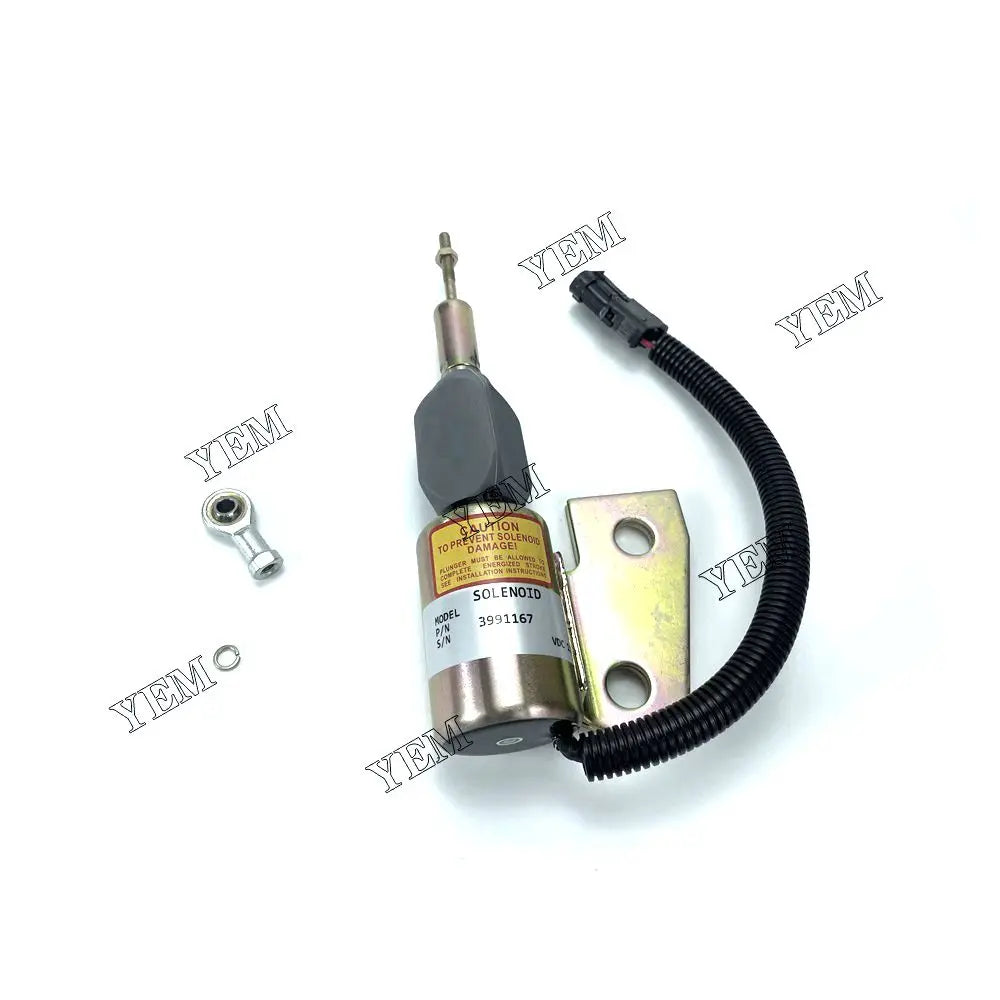 competitive price 3991167 87420952 35771255 Shutdown Solenoid For Cummins 580SL1840 5120 5130 5140 excavator engine part YEMPARTS