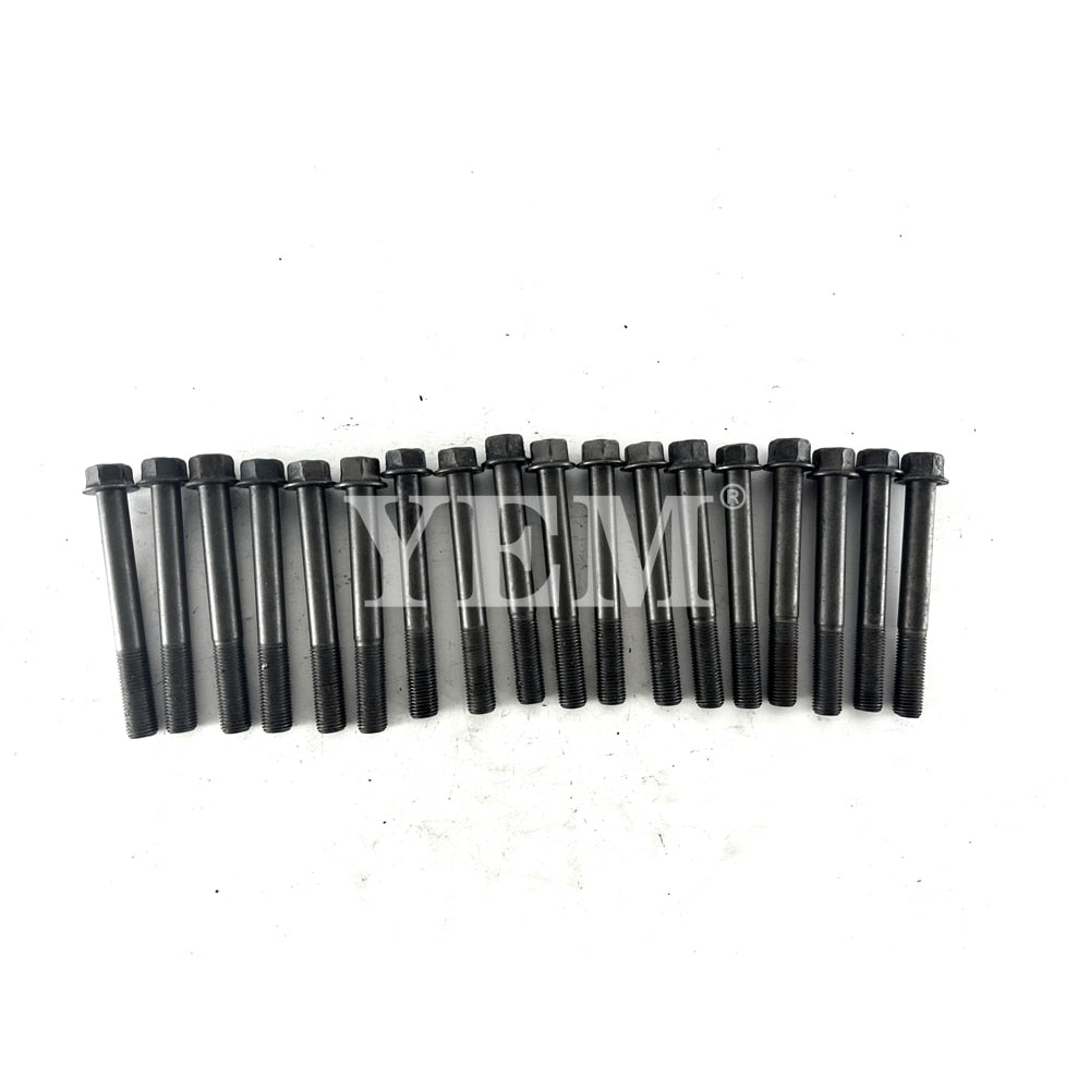 YEM Engine Parts For Kubota V3300 Engine Cylinder Head Bolts (Qty-18) 1C010-03450 For Kubota
