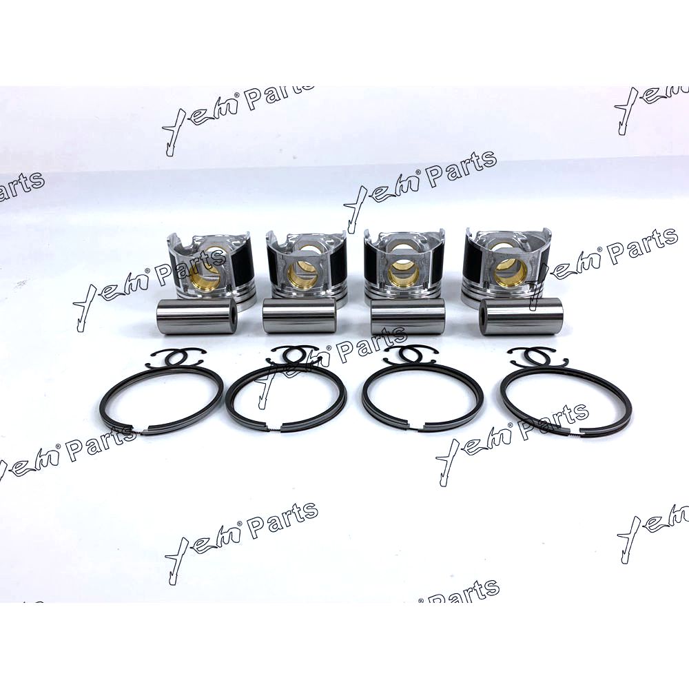 YEM Engine Parts 4pcs V1512 piston kit w/ ring set For Kubota Engine Tractor L1-28 L1-265 L1-285 For Kubota