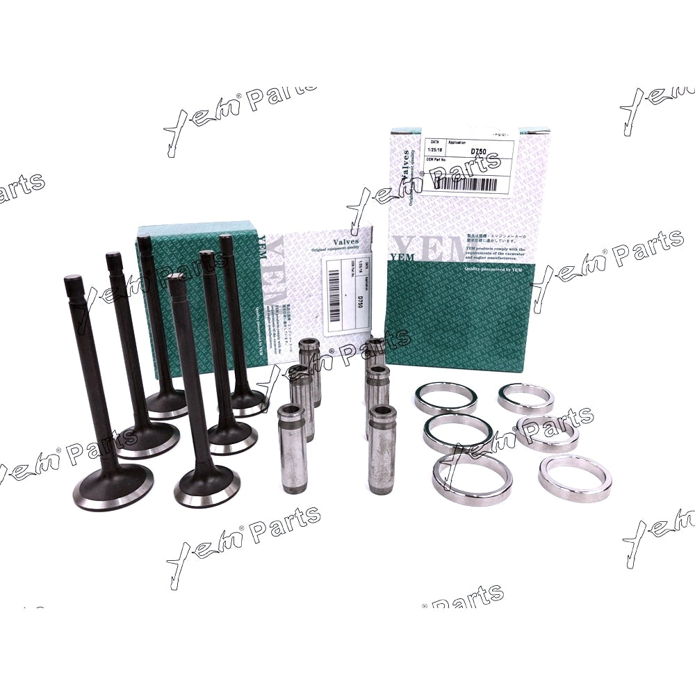 YEM Engine Parts 1 Set Valve Guide Seat Intake Valve & Exhaust Valve For Kubota D750 Engine For Kubota