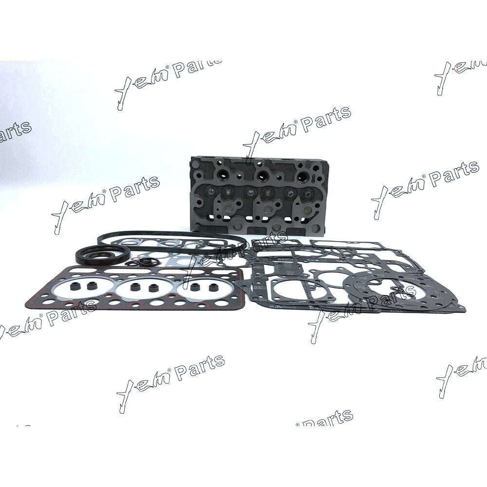 YEM Engine Parts Complete Cylinder Head W Valves, Gasket Kit Set For Kubota D1402 Engine For Kubota
