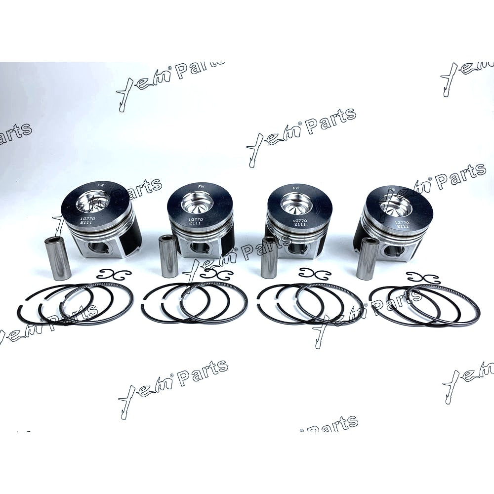 YEM Engine Parts 4 Sets STD Piston Kit & Rings 83mm For Kubota V2003 Engine For Kubota