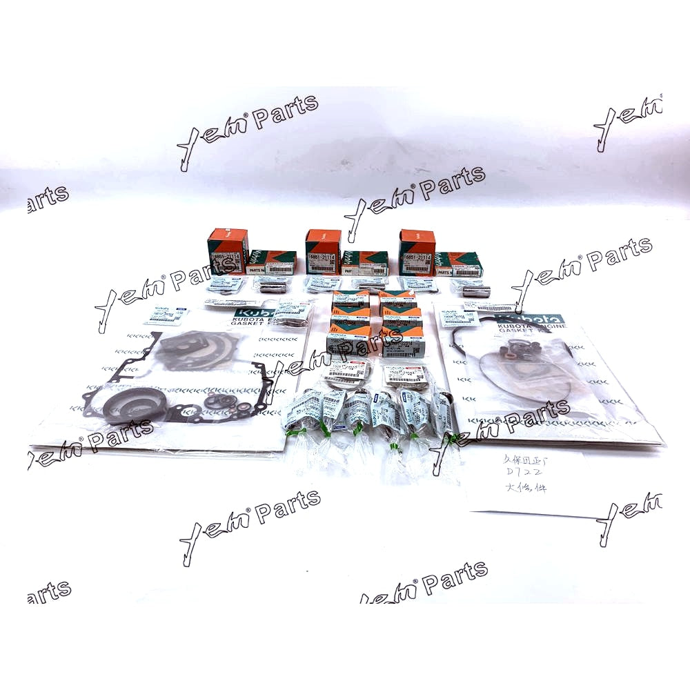 YEM Engine Parts STD Gasket &Piston&Ring &Bearings &Washer &Bushings For Kubota D722 Engine For Kubota