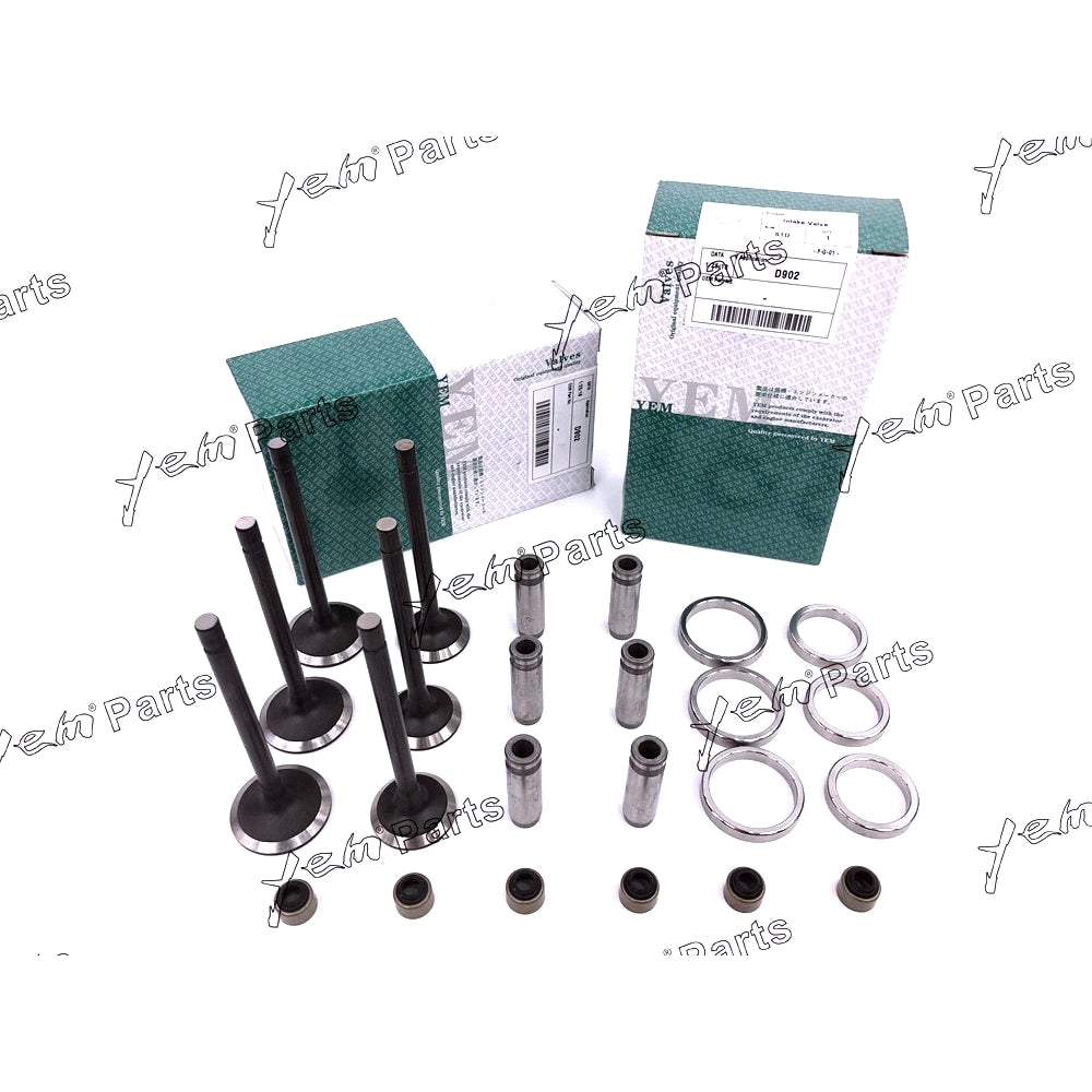 YEM Engine Parts 1 Set Valve Guide Seat Intake Valve & Exhaust Valve For Kubota D902 Engine For Kubota