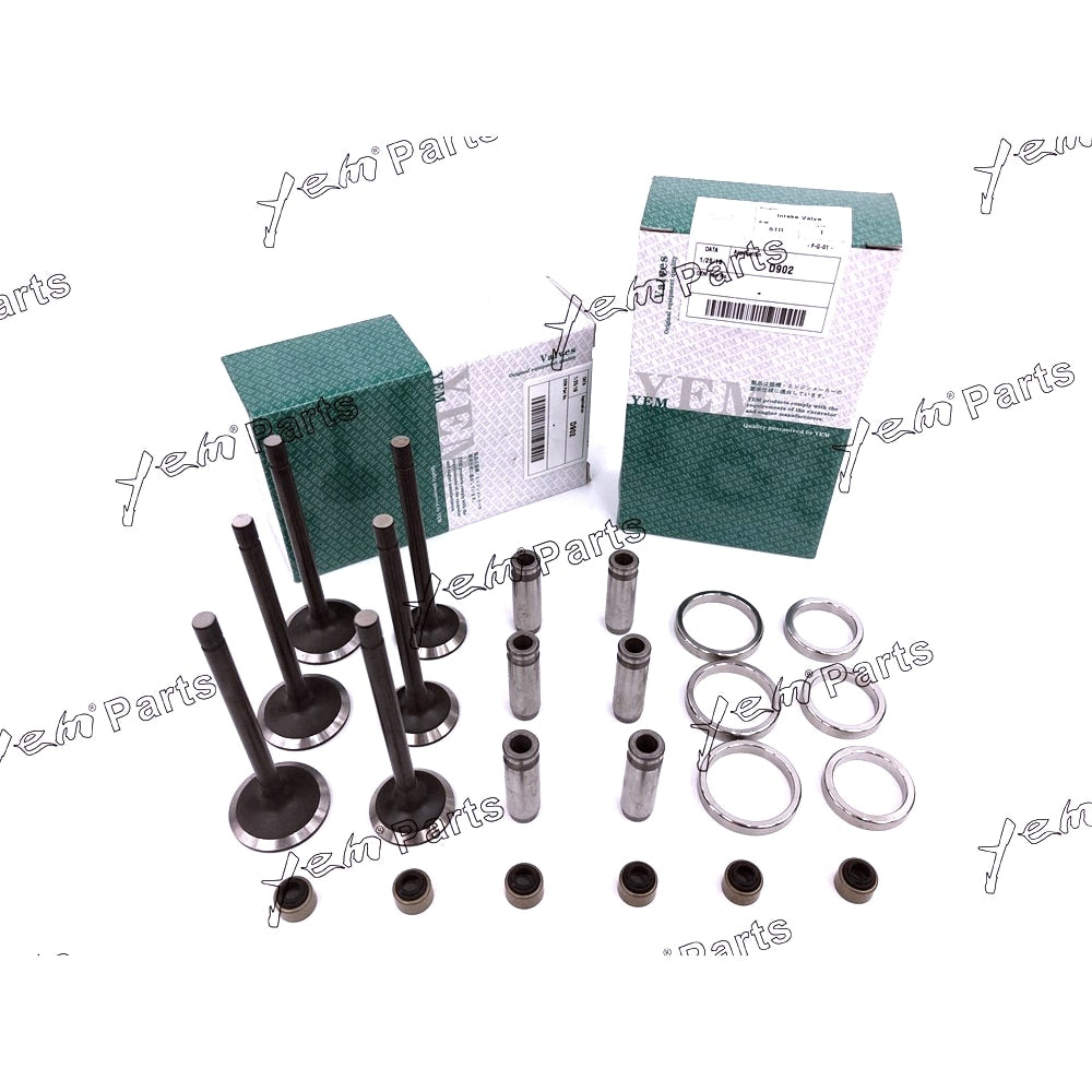 YEM Engine Parts 1 Set Valve Guide Seat Intake Valve & Exhaust Valve For Kubota D902 Engine For Kubota