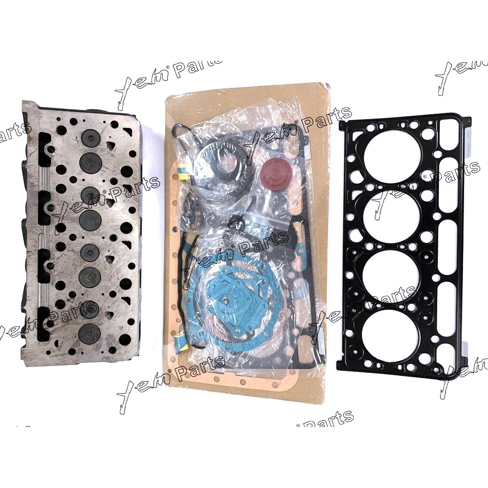 YEM Engine Parts V2003 Complete Cylinder Head + Full Gasket Set For Kubota For Bobcat 773 337 T190 For Kubota