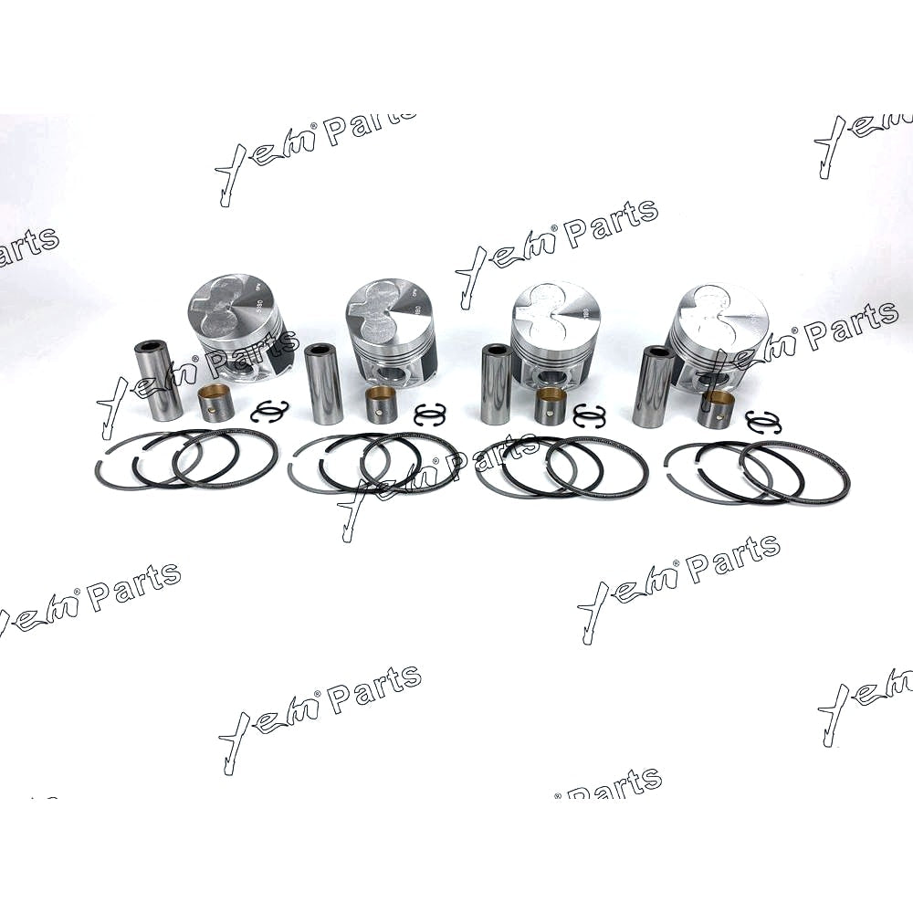 YEM Engine Parts Piston + Ring Kit Set Oversize 84mm (+0.50mm) For Shibaura N844 x4 (OIL RING 3MM) Engine Parts For Shibaura