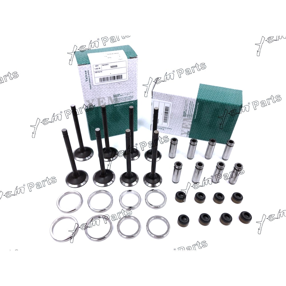 YEM Engine Parts 1 Set For Kubota Engine V2203 Valve Guide Seat Intake Valve & Exhaust Valve For Kubota