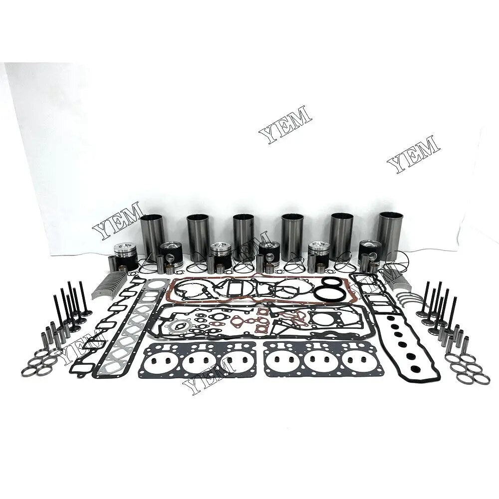 For Doosan excavator engine DE12T Engine Cylinder Liner Kit With Full Gasket Kit Engine Bearings Set Valves YEMPARTS