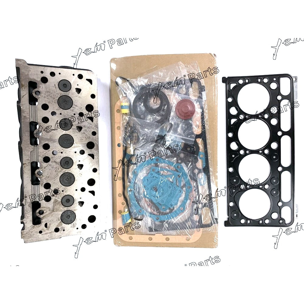 YEM Engine Parts V2003 Complete Cylinder Head + Full Gasket Set For Kubota For Bobcat 773 337 T190 For Kubota