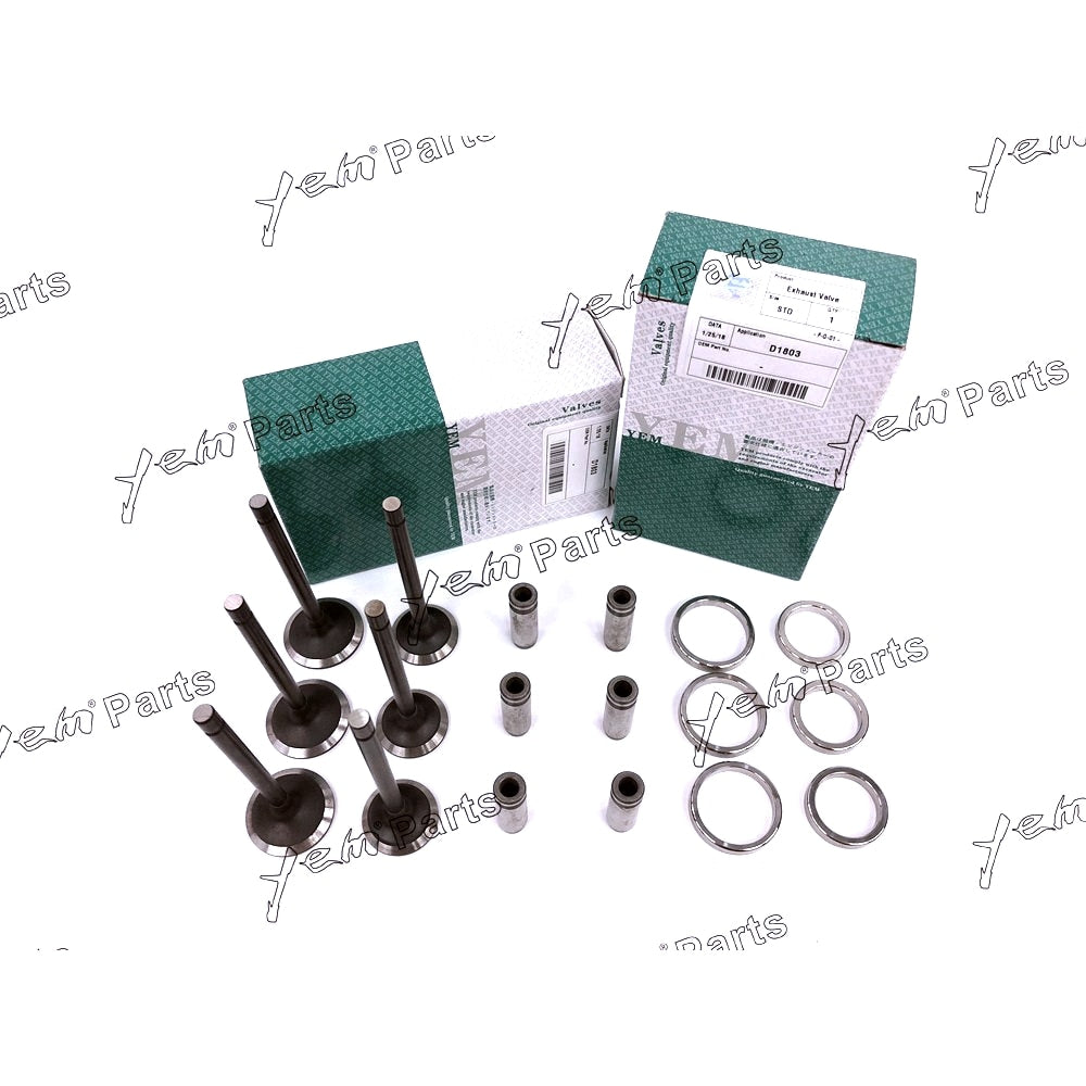 YEM Engine Parts 1 Set Valve Guide Seat Intake Valve & Exhaust Valve For Isuzu 3LD1 Engine For Isuzu