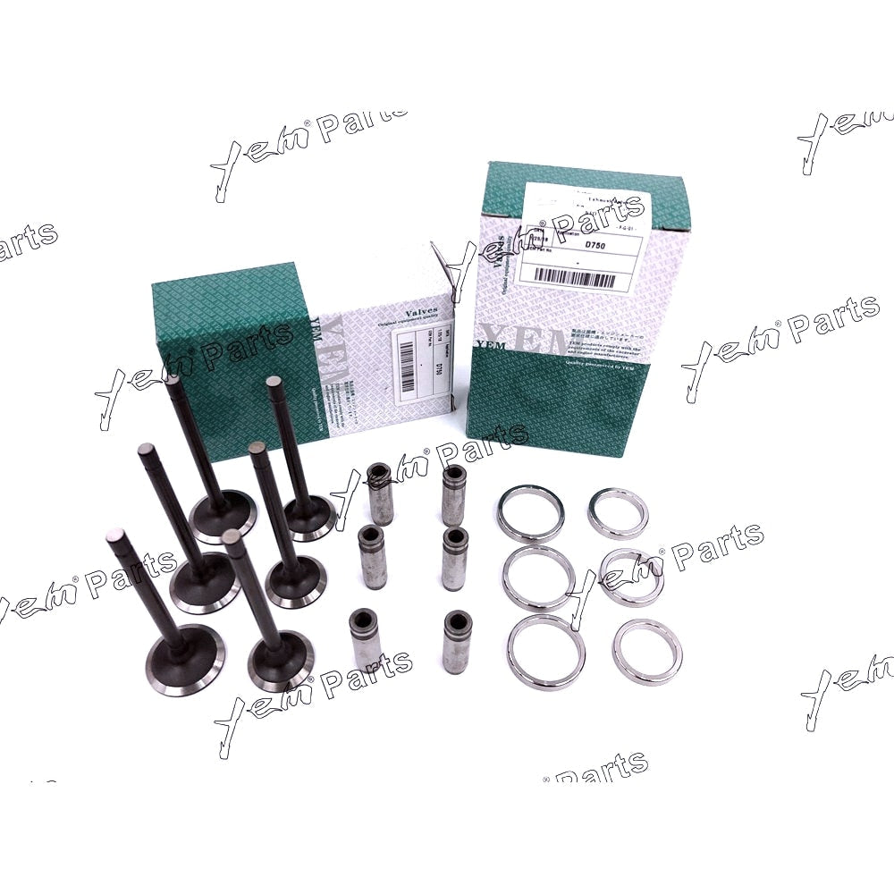 YEM Engine Parts 1 Set Valve Guide Seat Intake Valve & Exhaust Valve For Kubota D750 Engine For Kubota
