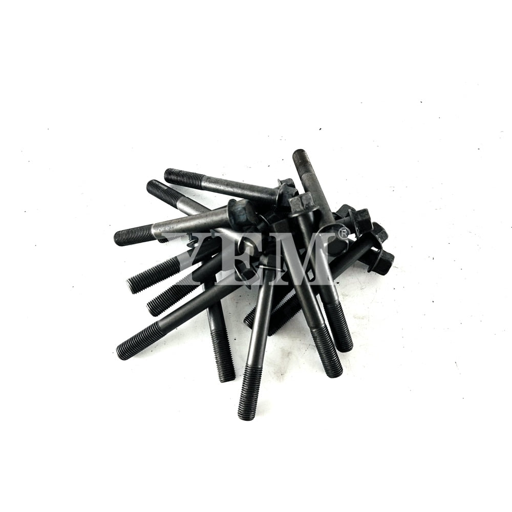 YEM Engine Parts For Kubota V3300 Engine Cylinder Head Bolts (Qty-18) 1C010-03450 For Kubota