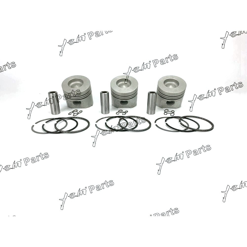 YEM Engine Parts STD 3 Set Piston ( Clip & Pin) & Ring For Kubota D1402 3 Cyl Engine 85 mm For Kubota