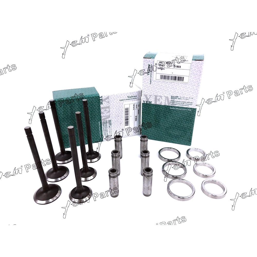 YEM Engine Parts 1 Set Valve Guide Seat Intake Valve & Exhaust Valve For Isuzu 3LD1 Engine For Isuzu
