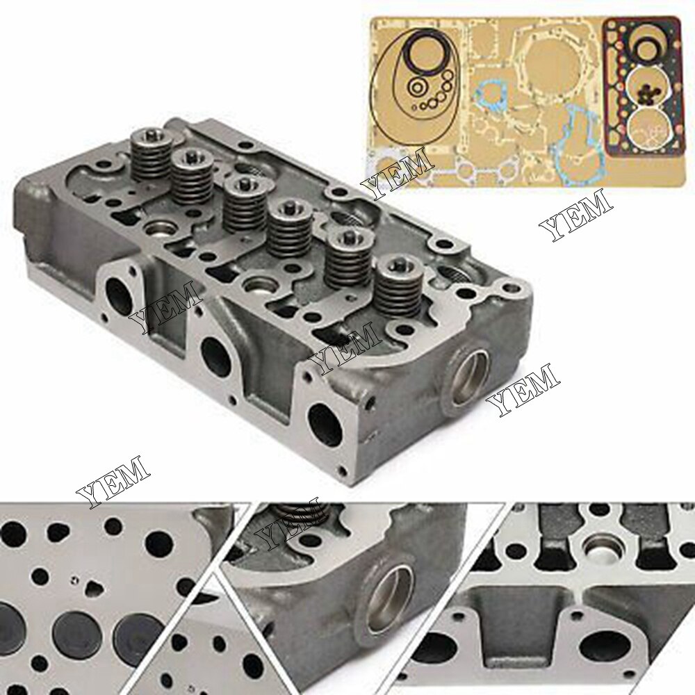 YEM Engine Parts Complete Cylinder Head Assy Valves & Full Gasket For Kubota D722 Engine For Kubota