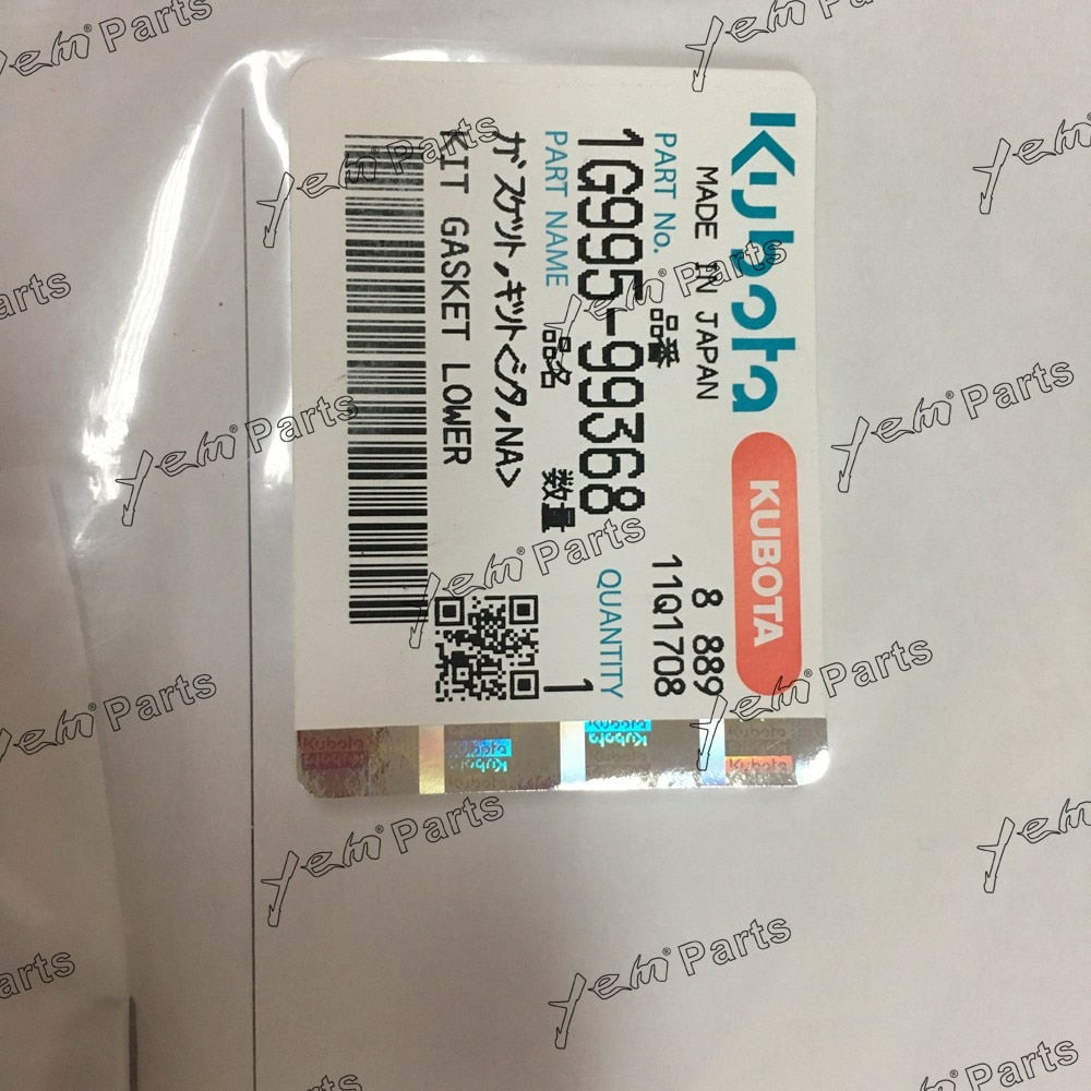 YEM Engine Parts D1105 Full Gasket Set For Kubota F2560 RTV1100 ZD28 F2400 F2560E F2880E Tractor For Kubota