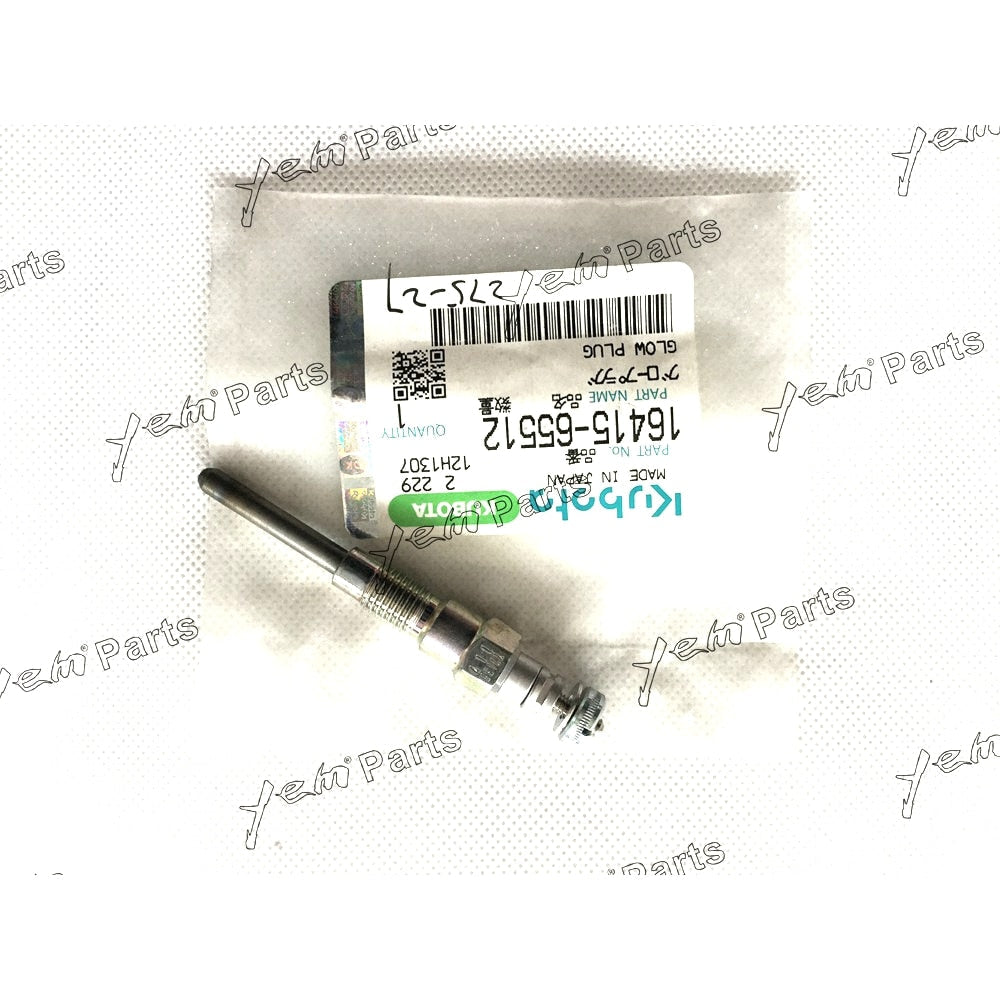 YEM Engine Parts Glow Plug Heater For Kubota 16415-65512 16415-65510 V3300 V3600 V3800 For Kubota