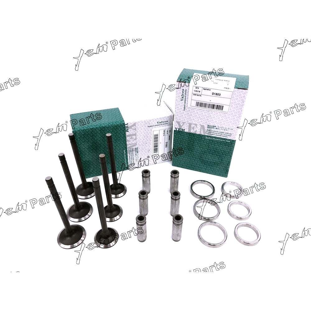YEM Engine Parts 1 Set Valve Guide Seat Intake Valve & Exhaust Valve For Isuzu 3LD1 Engine For Isuzu