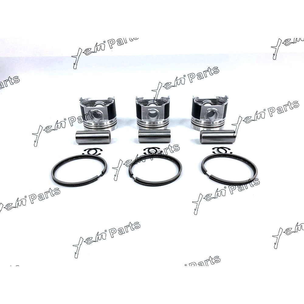 YEM Engine Parts 3Set Piston and Piston Ring For 3TNC80 3TNC80L Yanmar F200 F220 B32 B25 Tractor For Yanmar