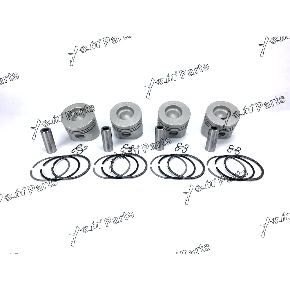 YEM Engine Parts 4 Set For Kubota V1902-DI STD Piston ( Clip & Pin ) 17365-21920 17365-2192 W Rings For Kubota
