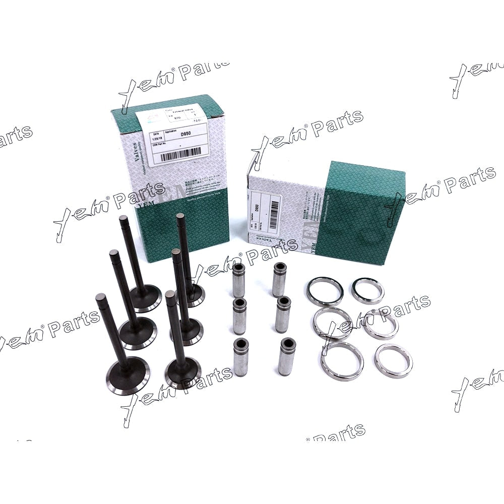 YEM Engine Parts 1 Set Valve Guide Seat Intake Valve & Exhaust Valve For Kubota D950 Engine For Kubota