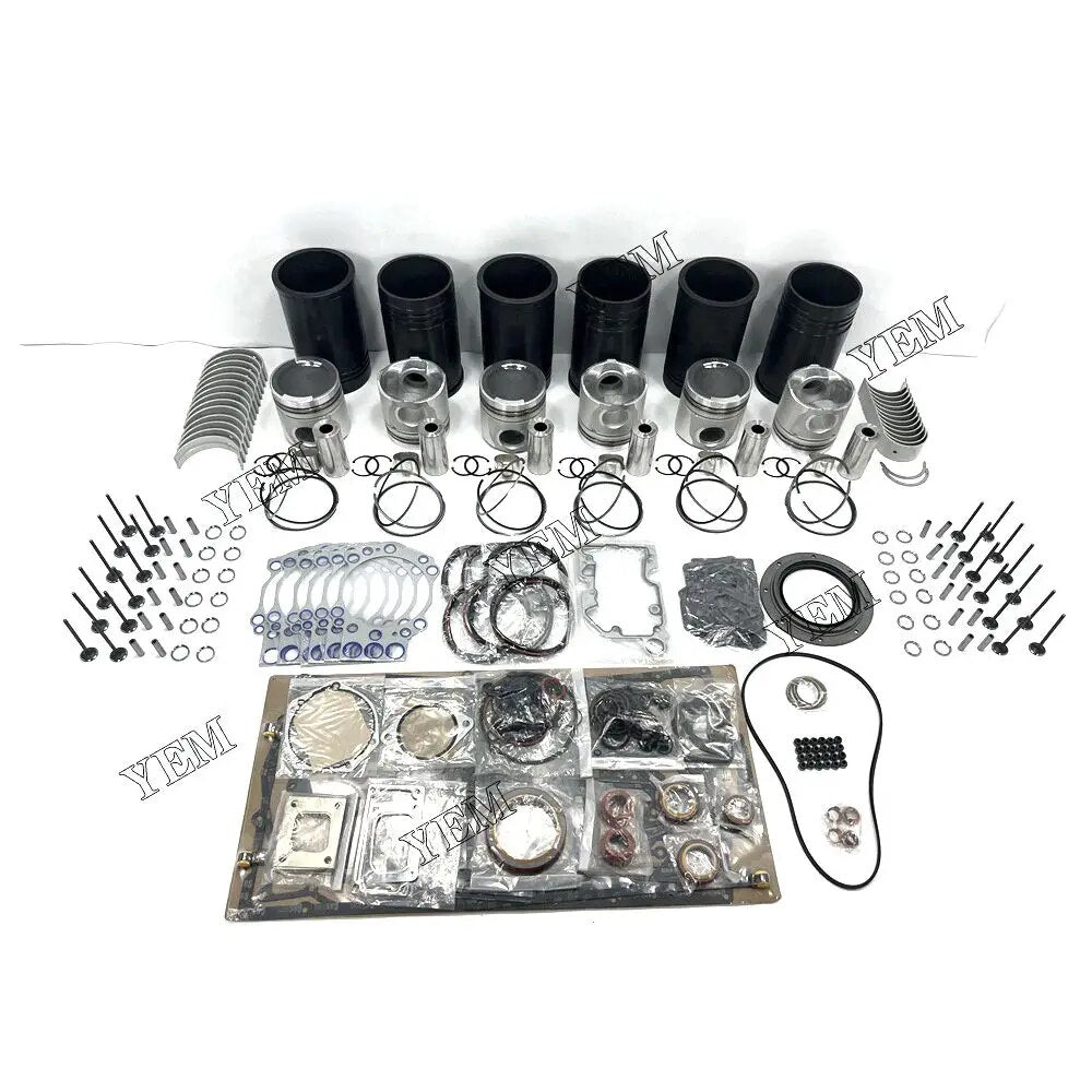For Cummins excavator engine K19 Engine Cylinder Liner Kit With Full Gasket Kit Engine Bearings Set Valves YEMPARTS