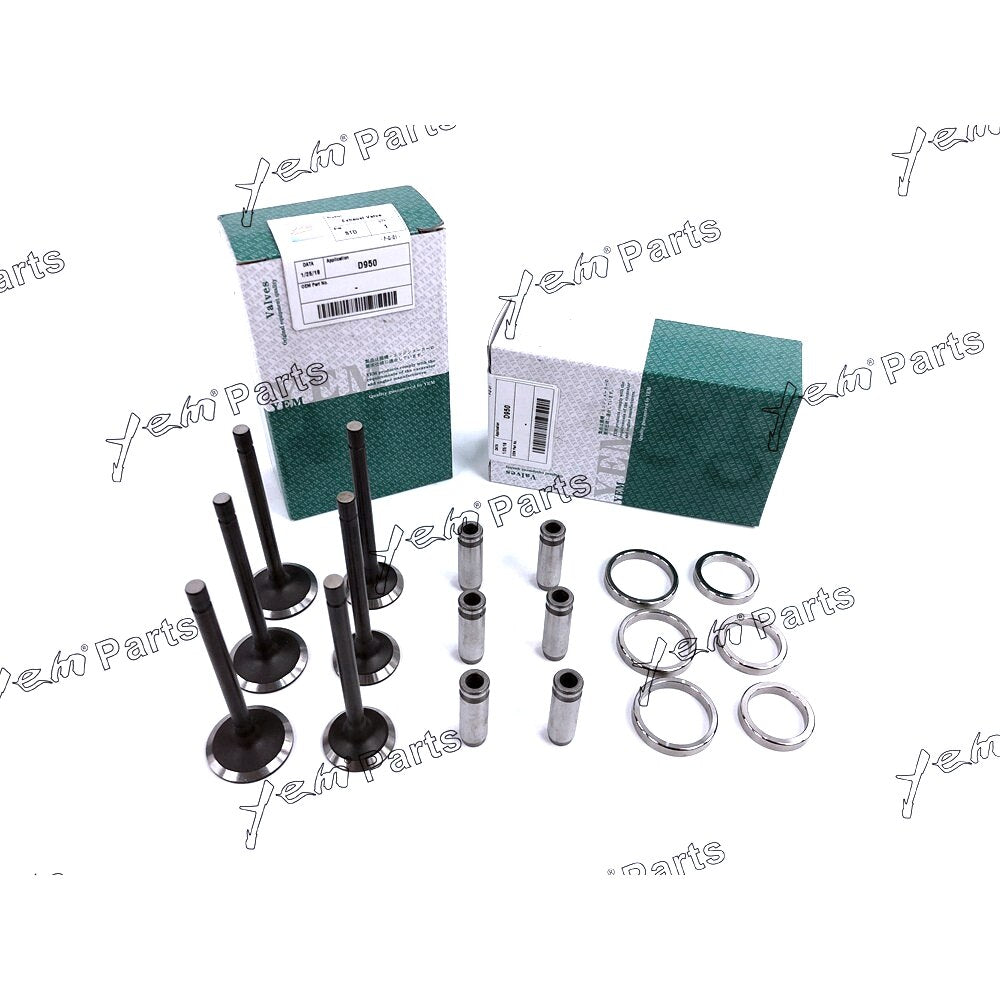 YEM Engine Parts 1 Set Valve Guide Seat Intake Valve & Exhaust Valve For Kubota D950 Engine For Kubota