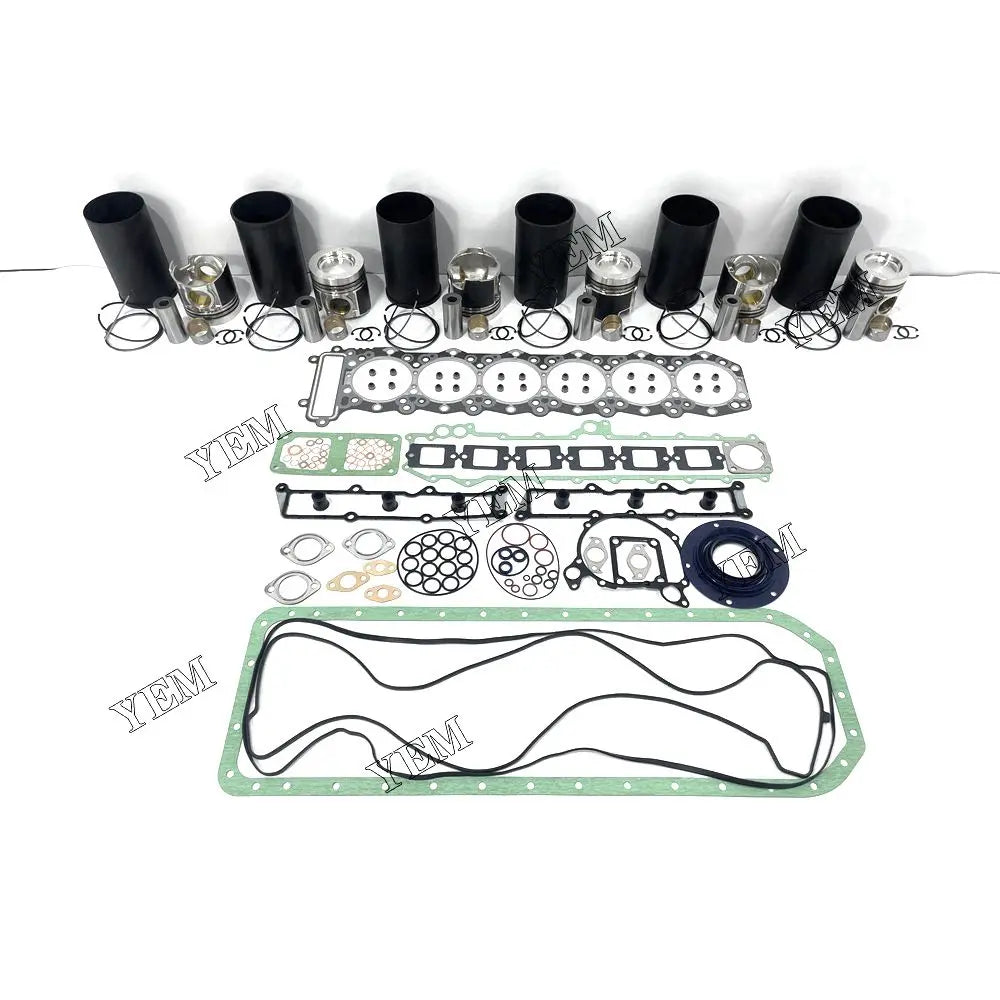 competitive price Engine Liner Kit With Full Gasket Set For Mitsubishi 6M60 excavator engine part YEMPARTS