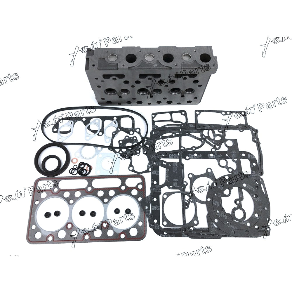 YEM Engine Parts Complete Cylinder Head W Valves, Gasket Kit Set For Kubota D1402 Engine For Kubota