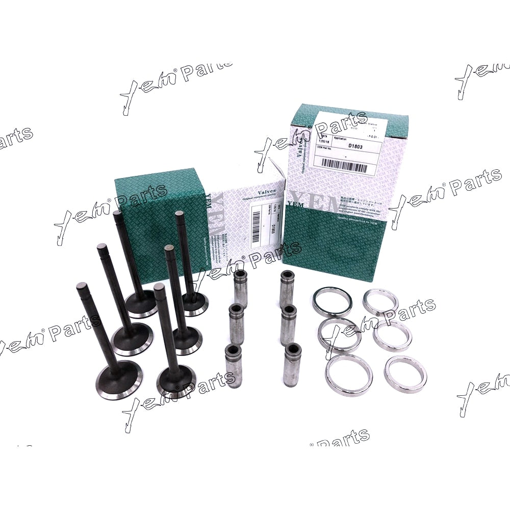 YEM Engine Parts 1 Set Valve Guide Seat Intake Valve & Exhaust Valve For Isuzu 3LD1 Engine For Isuzu