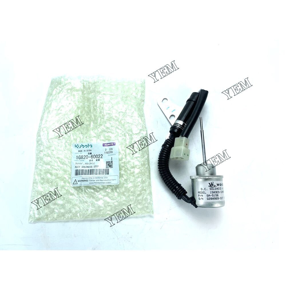 YEM D902 Shutdown Solenoid 1G820-60022 Kubota excavator diesel engine Cams 218 excavator YEMPARTS